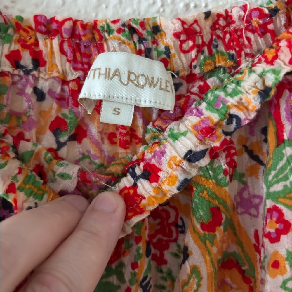 Cynthia Rowley Floral Cropped Off  Shoulder Top S - Picture 4 of 5